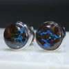 Australian Boulder Opal Matrix Silver Earrings (8mm x 8mm) Code - SE424