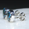 Silver Opal Studs Side View