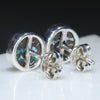 Silver Solid Opal Studs Rear View