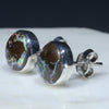 Silver Opal Studs Side View