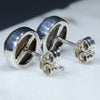 Silver Solid Opal Studs Semi Rear View