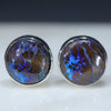 Beautiful natural Boulder Opal Matrix Silver Studs