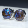 Australian Boulder Opal Matrix Silver Earrings (8mm x 8mm) Code - SE426
