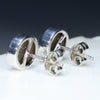 Silver Opal Studs Side View