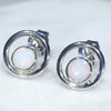 Natural Australian White Opal  Silver Stud Earring (5mm x 5mm) Code -SE416