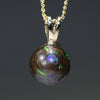 Natural Australian Opal Matrix gold Ball Pendant