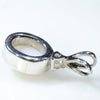 Natural Australian White Opal and Diamond Silver Pendant with Silver Chain (8.5mm x 6.5mm) Code - ESP04