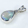 Natural Australian Boulder Opal and Diamond Silver Pendant with Silver Chain (9mm x 6.5mm) Code - ESP05