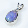 Sterling Silver - Solid Boulder Opal- Natural Diamond