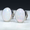 Beautiful White Opal Silver Studs
