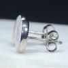 Silver Opal Studs Side View