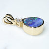 Natural Australian Boulder Opal and Diamond 18K Gold Pendant (8.5mm x 8mm) Code -EP28