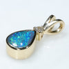 18k Gold - Solid Boulder Opal - Natural Diamond