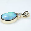 Natural Australian Boulder Opal and Diamond Gold Pendant (10mm x 7mm) Code -EP24