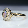 Natural Australian Boulder Opal and Diamond Gold Ring Size 6 Code - EJ17