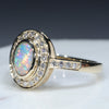 Opal and Diamond Gold Ring Side View