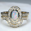 Natural Australian Opal Gold and Diamond Engagement Ring 