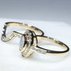 Natural Australian Solid Opal and Diamond Gold Engagement and Wedding ring Set  Size - 6.25 Code - DWB6