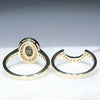 Natural Australian Solid Opal and Diamond Gold Engagement and Wedding ring Set  Size - 6.25 Code - DWB6