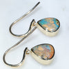 Gold Opal Earrings Side View