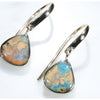 Natural Australian Boulder Opal Gold Earrings (9.5mm x 8mm) Code GE83