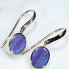 Natural Australian Boulder Opal Gold Earrings (9mm x 6mm) Code GE80