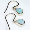 Natural Australian Boulder Opal Gold Earrings (8.5 x 6mm) Code GE81