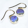 Natural Australian  Boulder Opal Gold Earrings (8.5 x 8.5mm) Code GE82