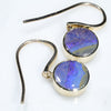 Natural Australian  Boulder Opal Gold Earrings (8.5 x 8.5mm) Code GE82