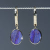 Natural Australian Boulder Opal Gold Drop Earrings