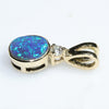 Natural Australian Boulder Opal and Diamond 18k Gold Pendant (6mm x 5mm) Code - EP17