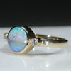 Natural Australian Boulder Opal and Diamond Gold Ring - Size 7 US Code EJ11