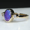 Natural Australian Boulder Opal and Diamond Gold Ring Size 5.75 Code - EJ07
