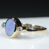 Natural Australian Boulder Opal and  Diamond Gold Ring Size 6.75 Code - JRL141