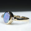 Natural Australian Boulder Opal and  Diamond Gold Ring Size 6.75 Code - JRL141