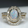 Natural Australian Opal and Diamond Wedding Set
