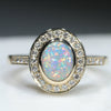 Natural Australian Boulder Opal and Diamond Gold Engagement and Wedding Ring Set  Size - 7 Code - DWB5