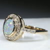 10k Gold - Solid Boulder Opal - natural Diamonds