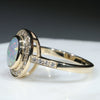 Natural Australian Boulder Opal and Diamond Gold Engagement and Wedding Ring Set  Size - 7 Code - DWB5