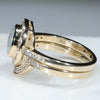 Natural Australian Boulder Opal and Diamond Gold Engagement and Wedding Ring Set  Size - 7 Code - DWB5