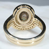 Natural Australian Boulder Opal and Diamond Gold Engagement and Wedding Ring Set  Size - 7 Code - DWB5