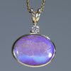 Natural Australian Boulder Opal Gold and Diamond Pendant