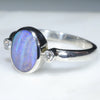 Sterling Silver - Solid Boulder Opal - Natural Diamonds