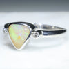 Sterling Silver - Solid Boulder Opal - Natural Diamonds