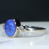 14k White Gold  - Solid Black Opal - Natural Diamonds
