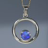 Natural Australian Lightning ridge Black Opal Gold Pendant