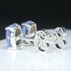 Silver Solid Opal Studs Semi Rear View