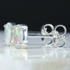 Silver Opal Studs Side View