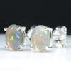 Australian Dark Crystal Opal Silver Earrings (7mm x 5mm) Code - SE454
