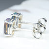 Australian Dark Crystal Opal Silver Earrings (7mm x 5mm) Code - SE454